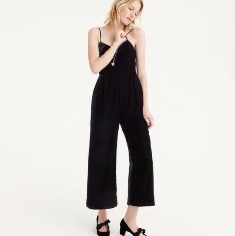 J Crew velvet cropped jumpsuit